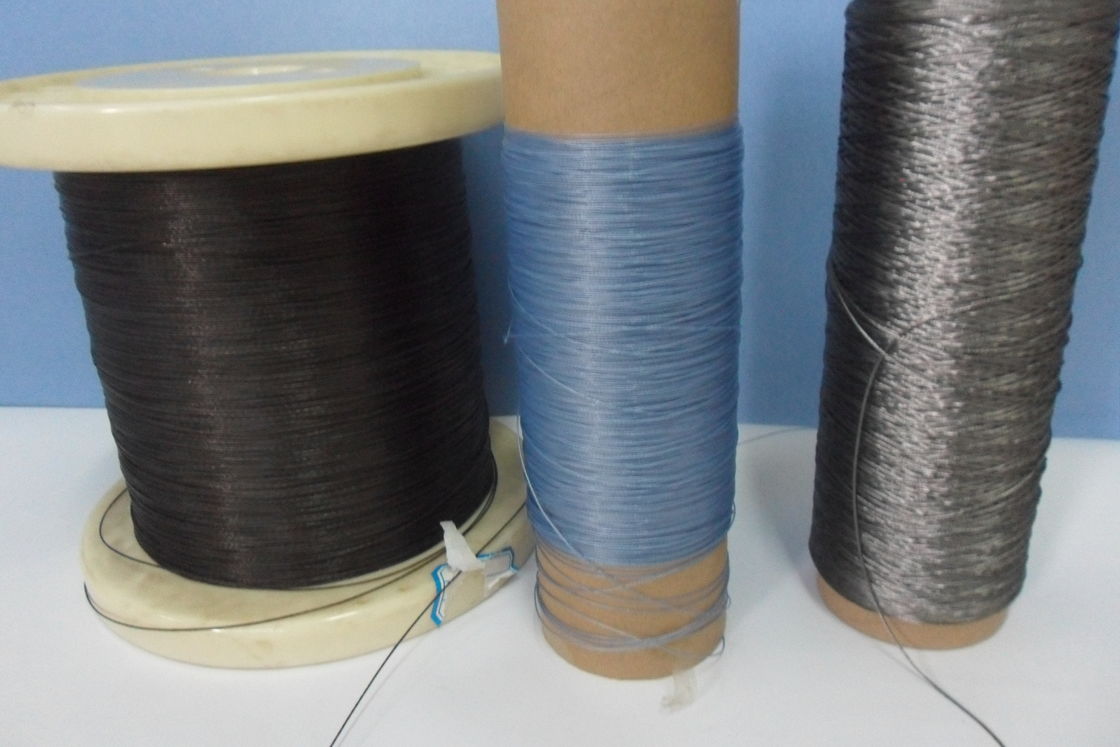 Flexible PVC Coat Metallic Yarn , 12um Fire Retardant Sewing Thread